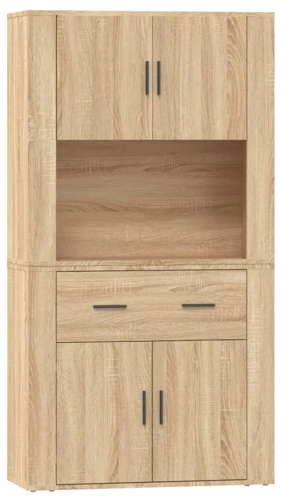 sonoma tölgy szerelt fa magasszekrény