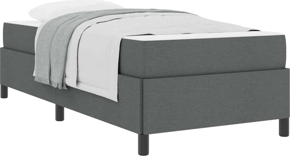 vidaXL Boxrugós ágy Sötétszürke 80 x 200 cm szövet