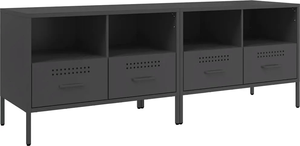 vidaXL 2 db fekete acél TV-szekrény 68 x 39 x 50,5 cm