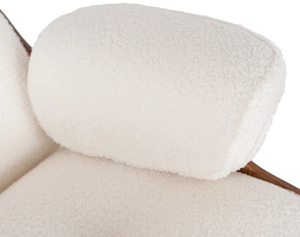 Prémium Forgó Fetel Lábtartóval Fehér Bouclé Szövettel. PALERMO