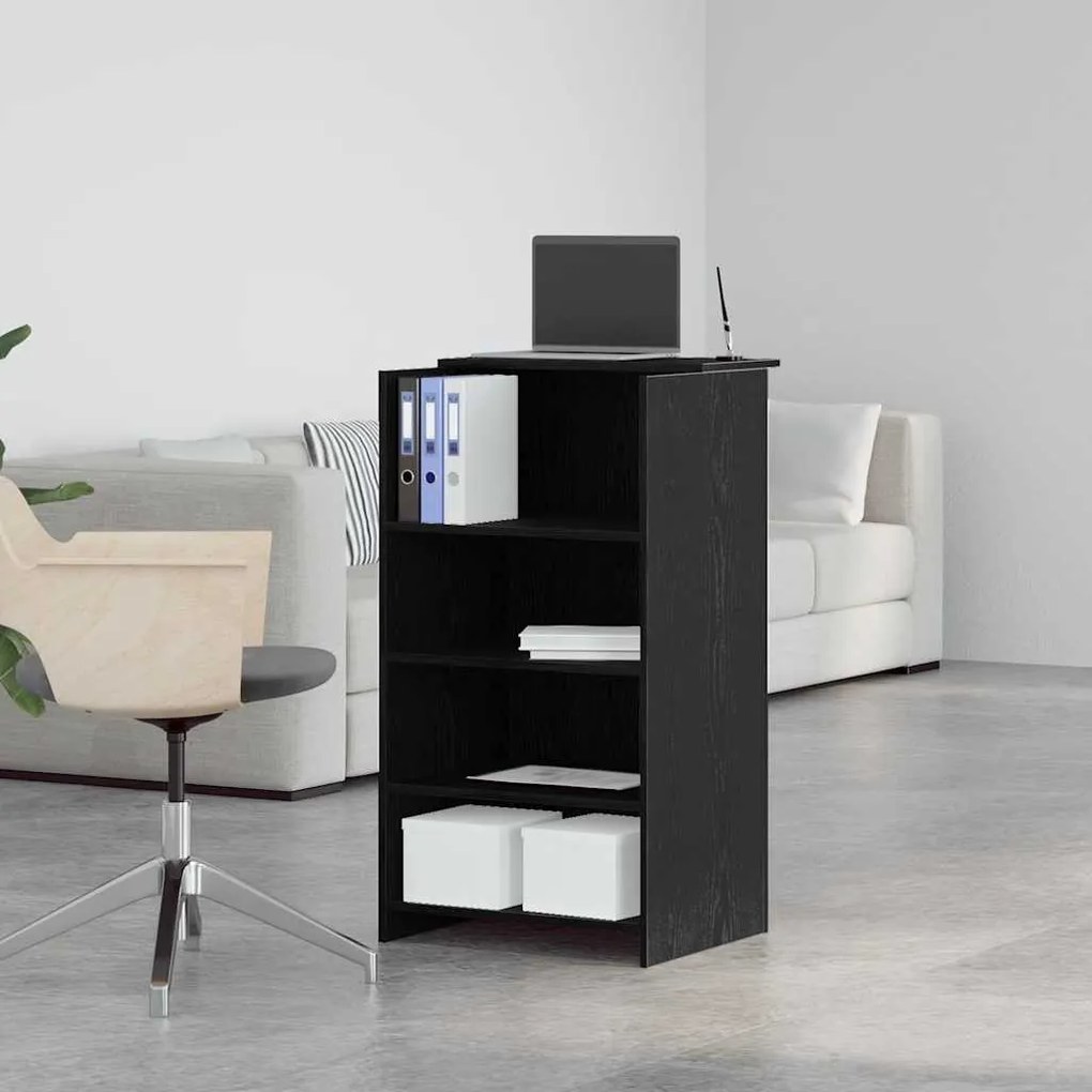 recepciós pult fekete 55x50x103,5 cm szerelt fa