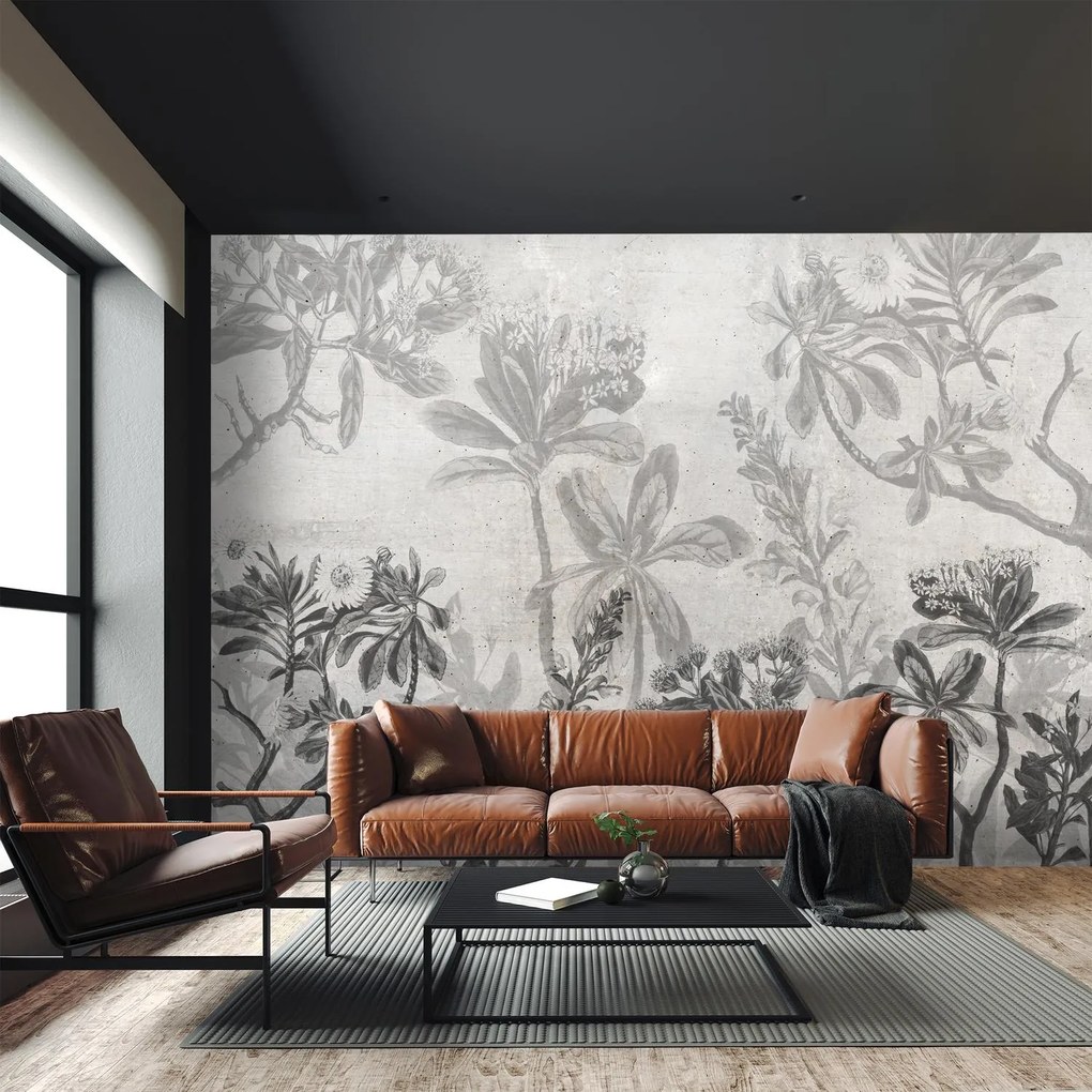 Fotótapéta – Növények betonban (147x102 cm)