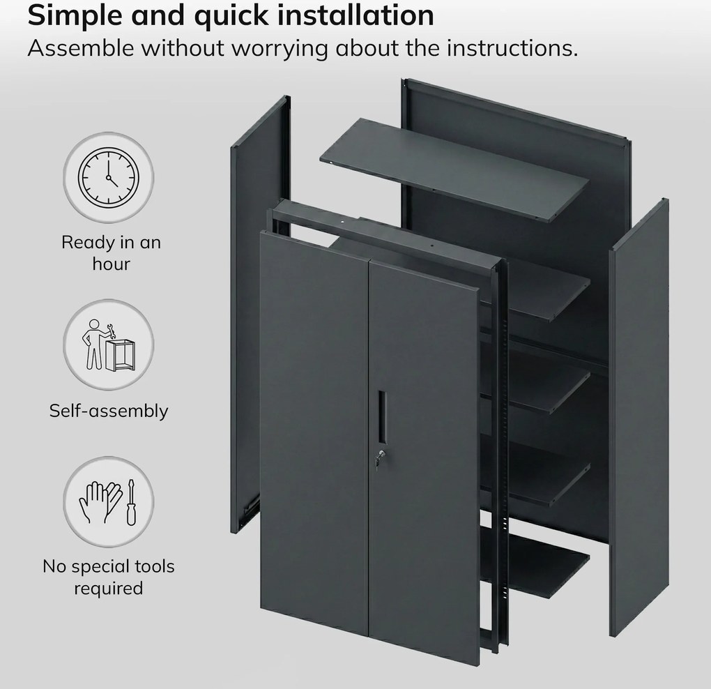 Megan Antracytowy - szuflada pojedyncza 185 cm