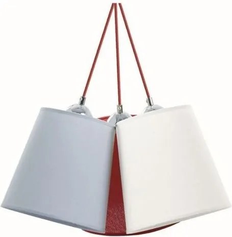 NOVA LUCE 716B-G05X1A-07 A TU ESTILO Ernyős Függesztett Lámpa Piros, Ezüst E27 IP20