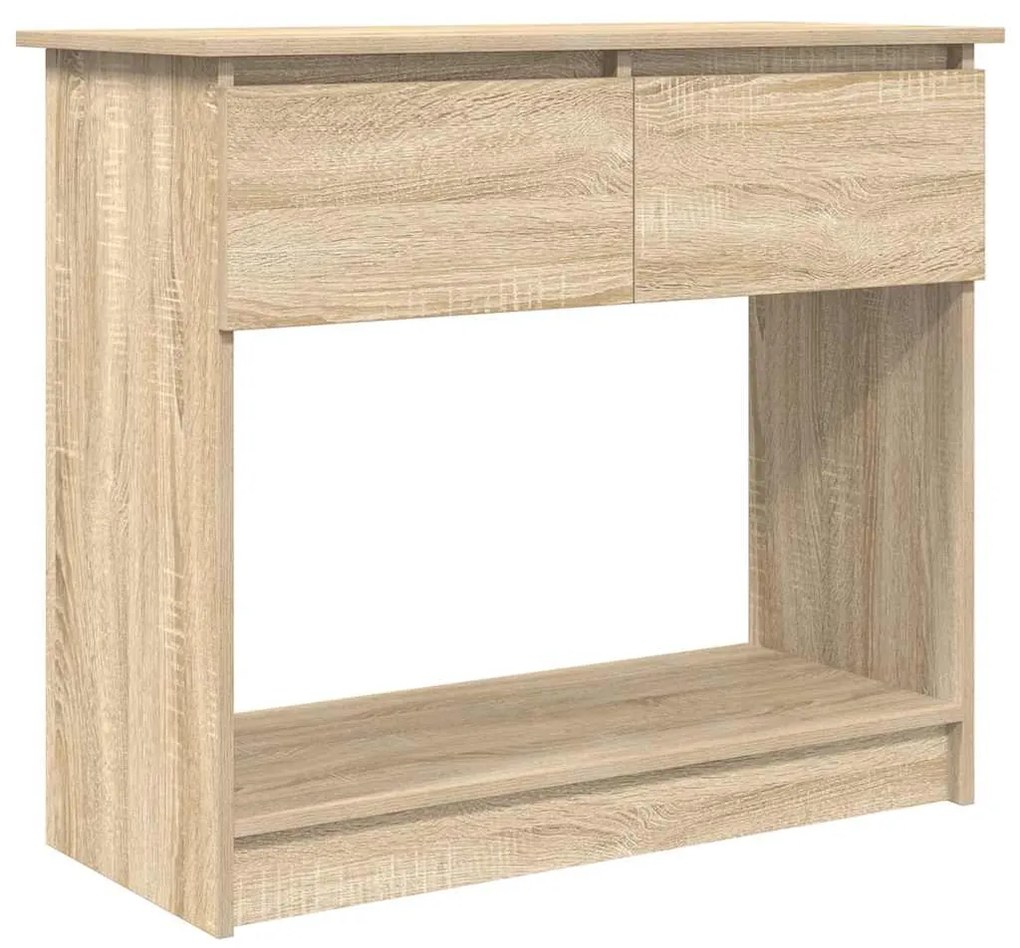 sonoma tölgy színű konzolasztal fiókokkal 85,5x38,5x74,5 cm