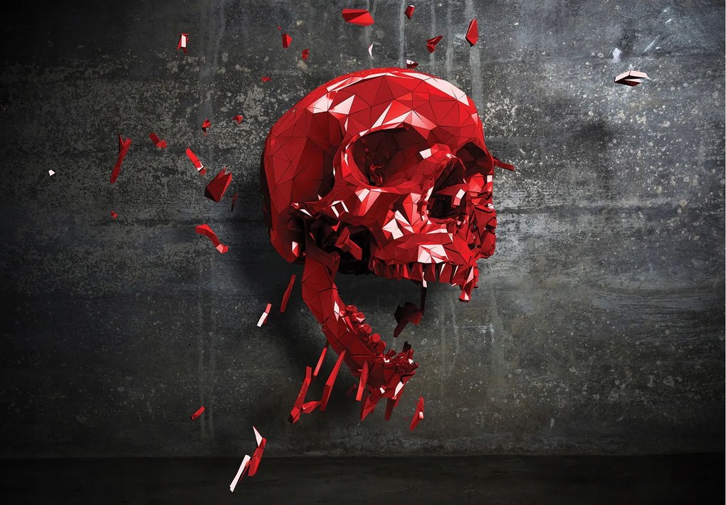 Koponya tapéta Poligonális robbanás beton ipari design 300x210 +ragasztó