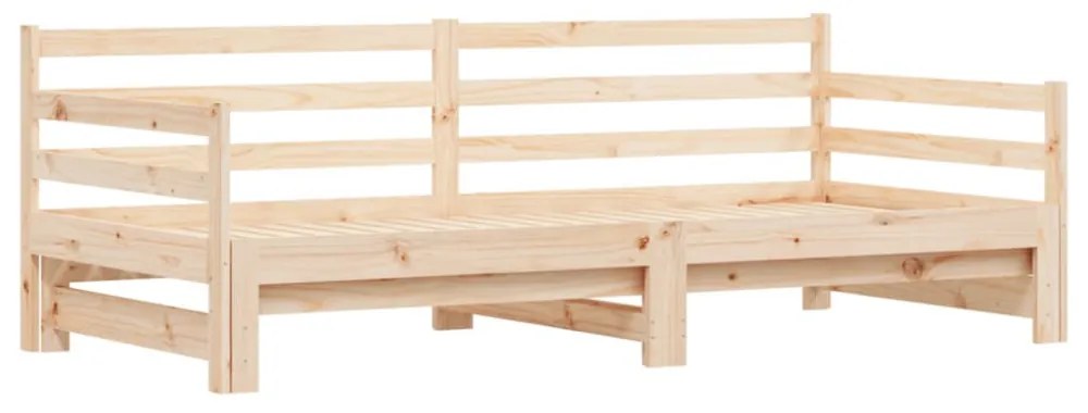 tömör fenyőfa kihúzható kanapéágy 90 x 200 cm