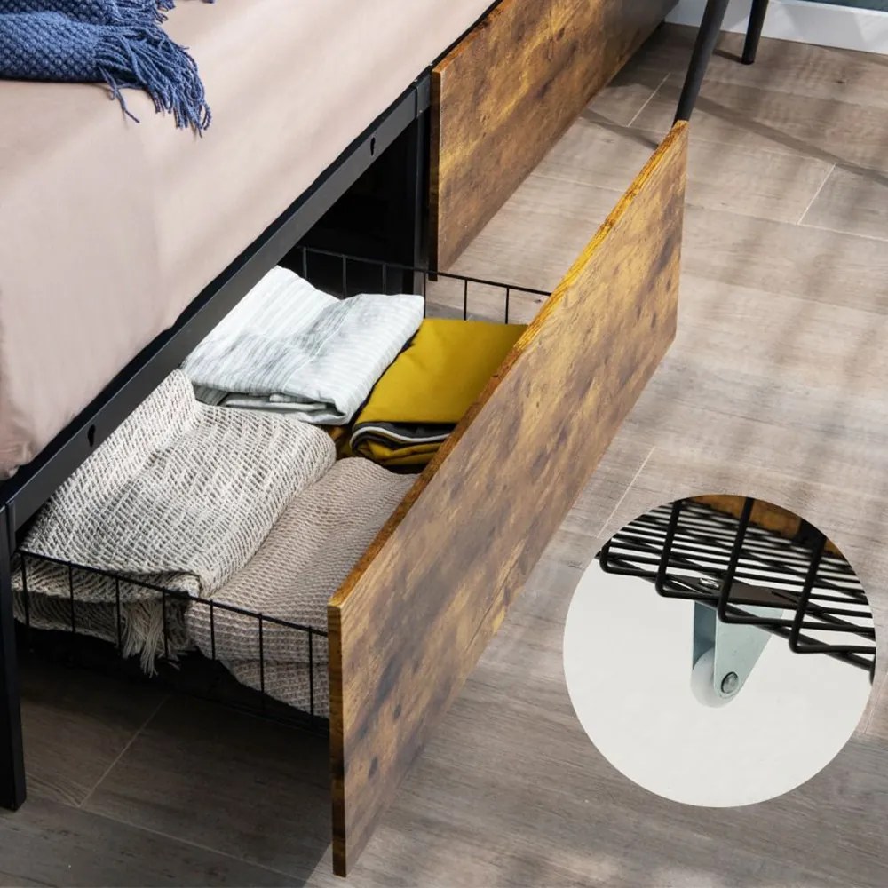 Franciaágy keret 4 fiókkal 140x200cm