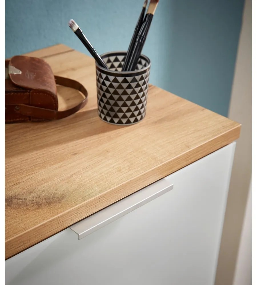 Fehér cipőtartó tölgyfa dekorral Telde - Germania