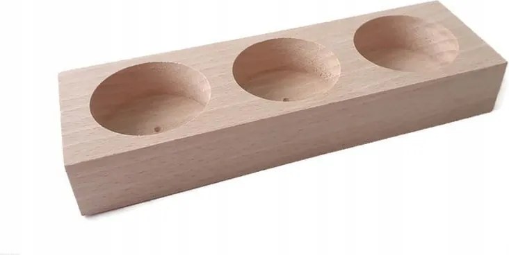 Gyertyatartó fa lapos teamécses három lyukú