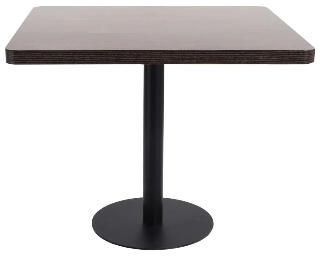 Sötétbarna MDF bisztróasztal 80 x 80 cm