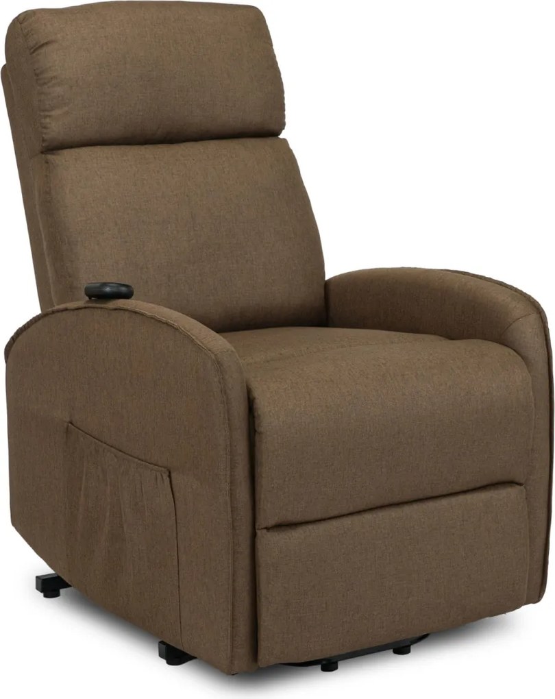 Elektromos relax fotel felállást segítő funkcióval barna – COLTON