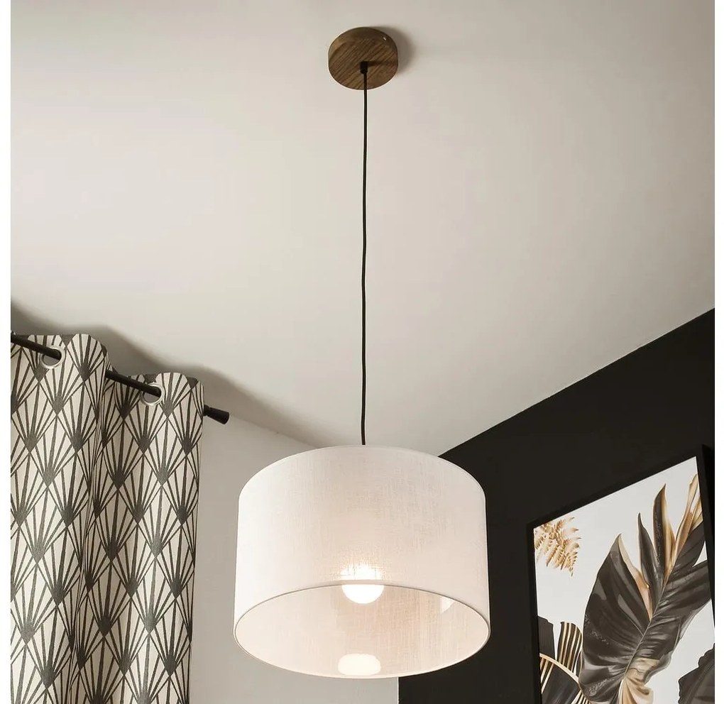 Brilagi - LED ANTHONY függeszték 1xE27/60W/230V tölgy-dió/fehér