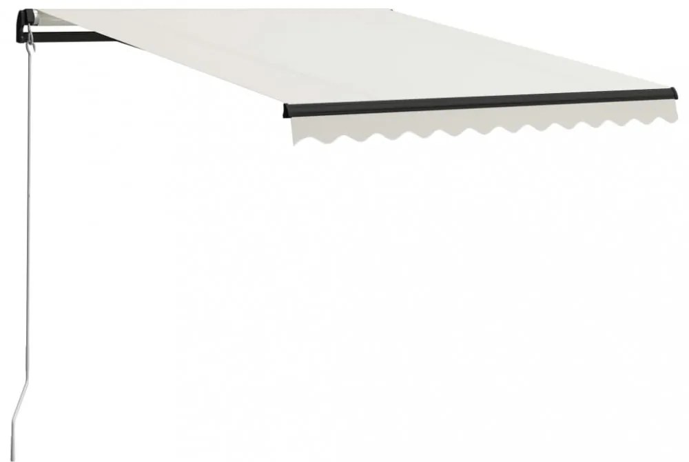krémszínű kézzel kihúzható LED-es napellenző 300 x 250 cm