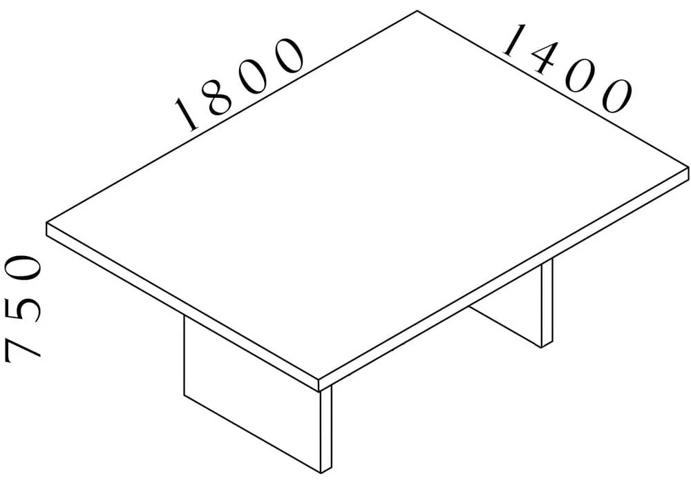 Lineart tárgyalóasztal 180 x 140 cm, sötét szilfa