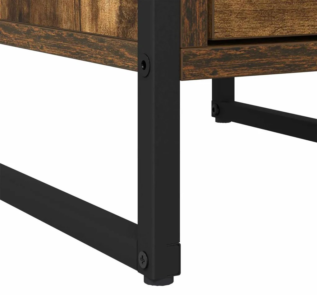 vidaXL Éjjeli asztal fiókkal Füstös tölgy 39,5 x 30 x 50 cm Faanyag