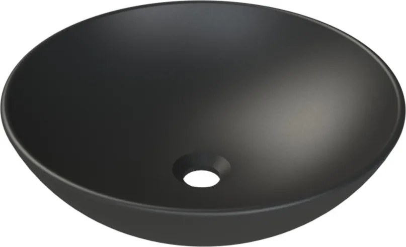 CeraStyle ZERO - PULTRA ültethető - Top Counter - porcelán mosdó - O - MATT FEKETE - Ø 46 cm