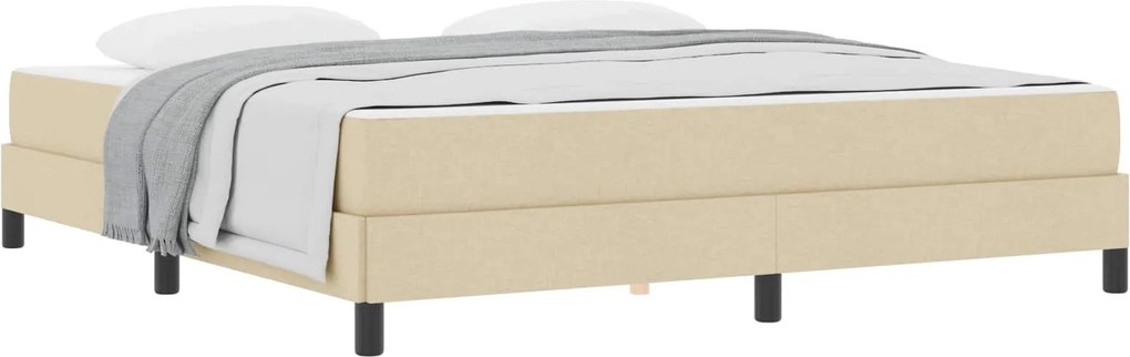vidaXL Boxrugós ágy matracmal Krém 180 x 200 cm szövet