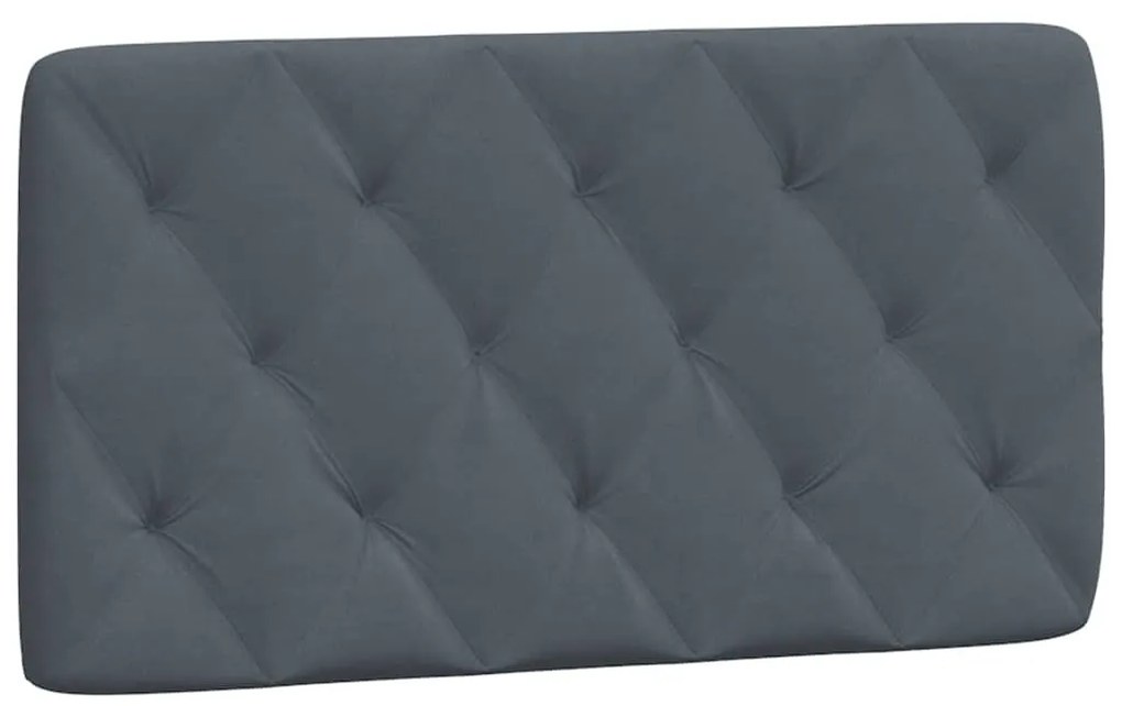 sötétszürke bársony fejtámla párna 100 cm