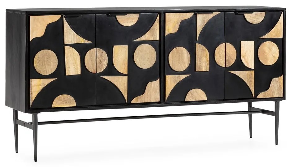 Fekete mangófa komód 175x90x40 cm Navya – MOME