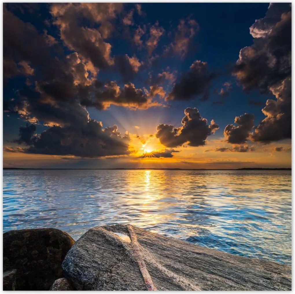 Poszterek 70x70 Sziklák Tenger Naplemente