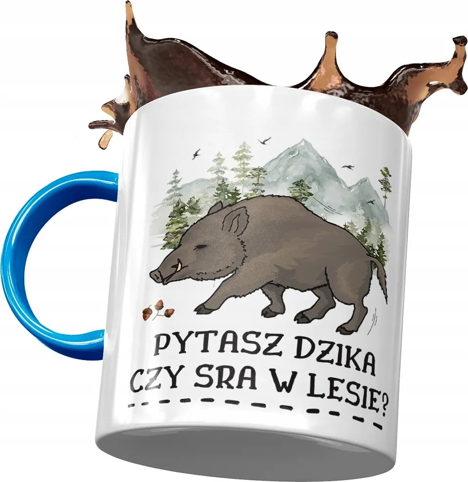 Kék Vicces Bögre Vaddisznó vagy Szarvas ? fényképes nyomattal