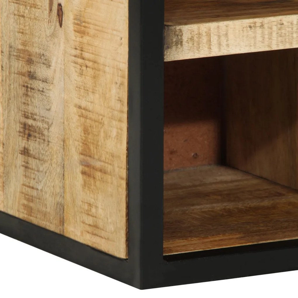 Cipőtartó 50x30x110 cm Tömör durva fa mangóból