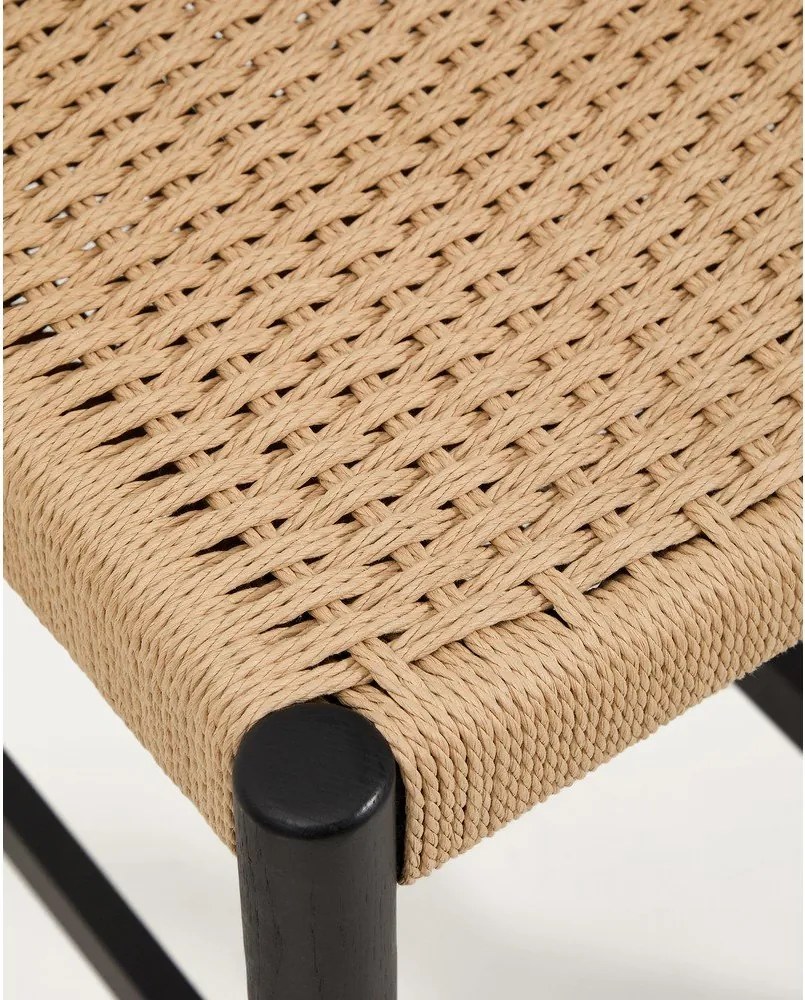 Fekete-natúr színű tölgyfa bárszék (ülésmagasság 65 cm) Analy – Kave Home