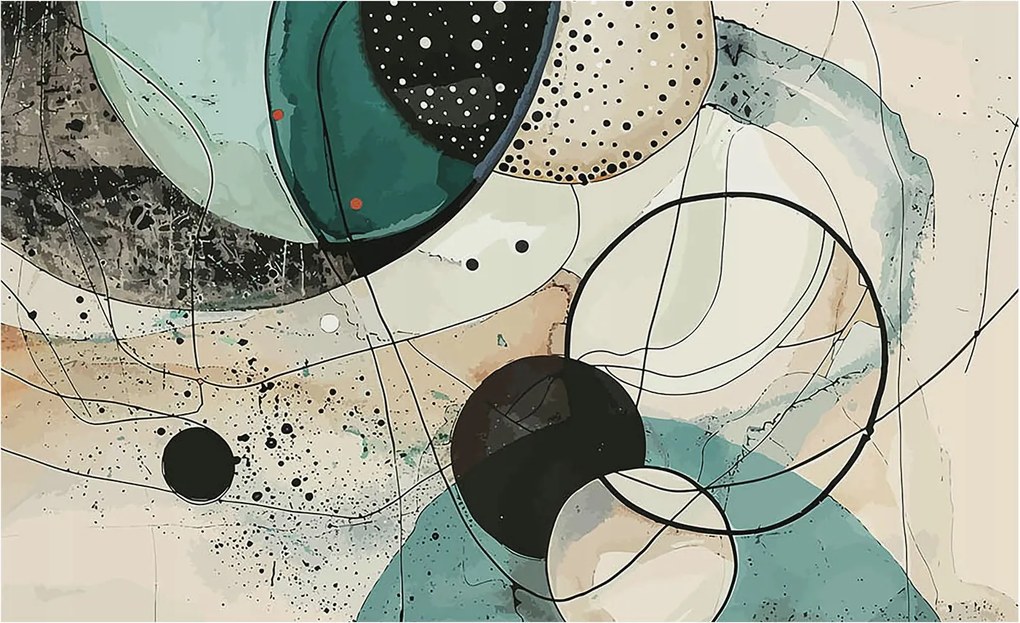 Stílusos Dekoratív Fotótapéta Flizelin Színes körök 416x254 Ragasztó