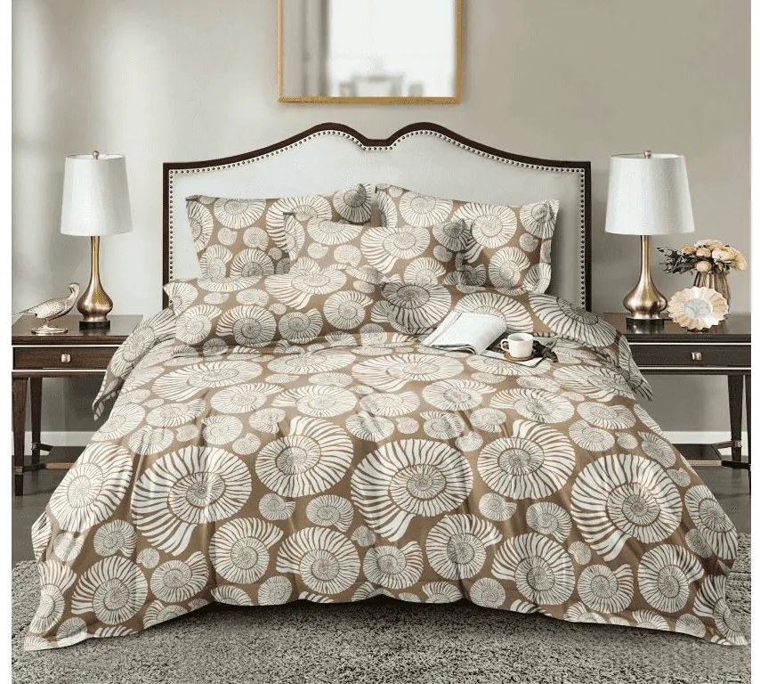 Mikroszálas ágyneműhuzat SNAIL SHELL barna Ágyneműhuzat mérete: 2 db 70 x 90 cm | 200 x 220 cm