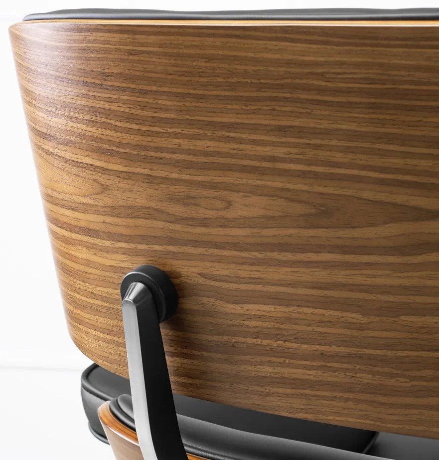 Prémium Forgó Fotel Fekete Eco-bőr Kárpittal. PALERMO