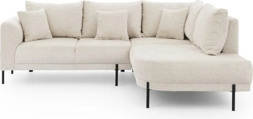 Bézs zsenília sarokkanapé (jobb oldali-L alakú) Mauris – Ropez