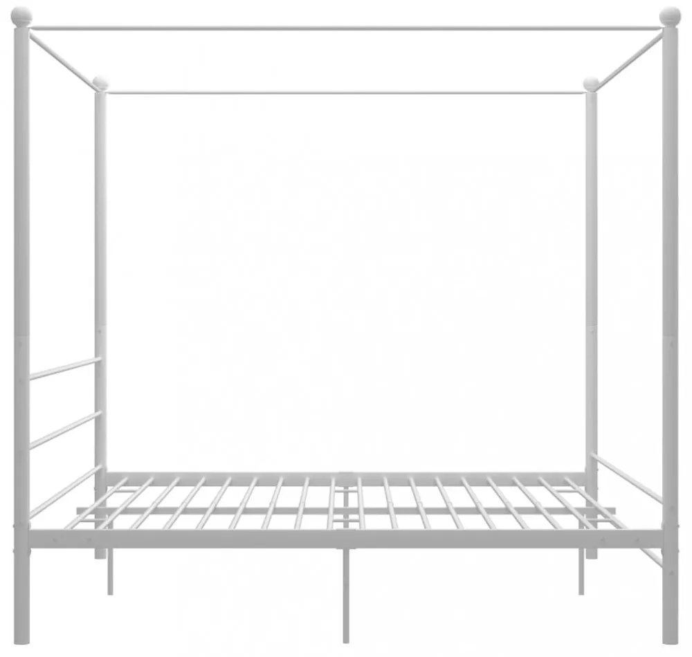 fehér fém baldachinos ágykeret 200 x 200 cm