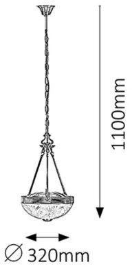 Rabalux 8637 - Csillár láncon ANNABELLA 2xE27/60W/230V