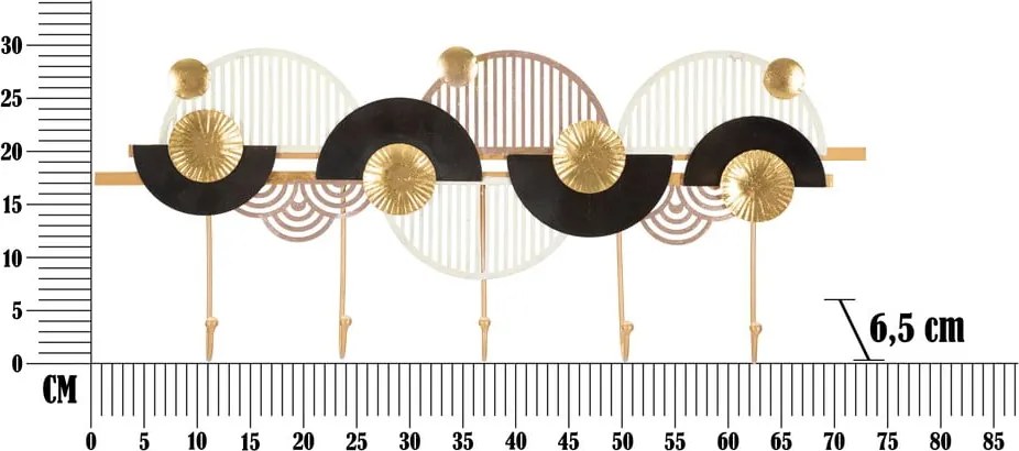 Art aranyszínű-fekete fali fogas - Mauro Ferretti