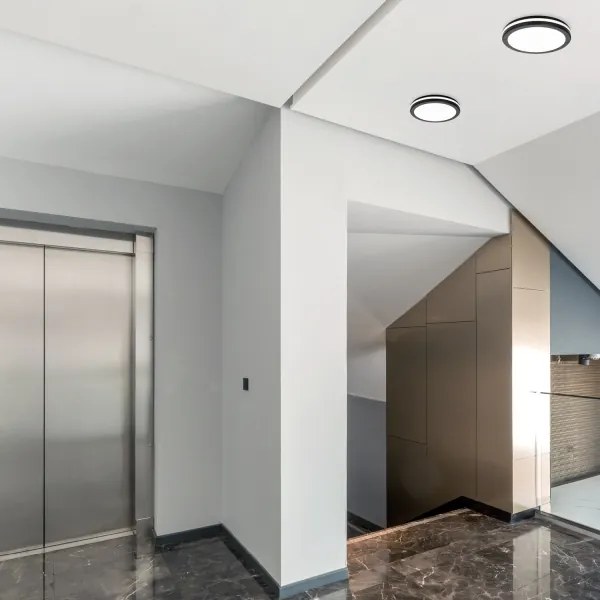 LED fürdőszobai mennyezeti lámpa szenzorral LED/24W/230V átm. 30 cm fekete + DO