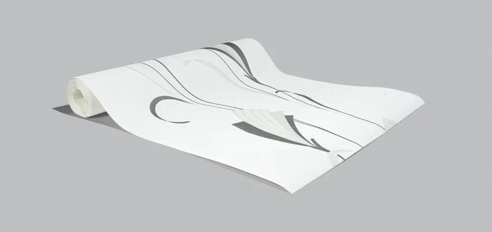 Fekete legyező mintás tapéta (6736-20)