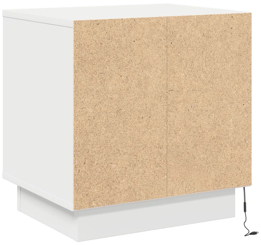 Éjjeli asztal LED világítással Fehér 44x34,5x45 cm