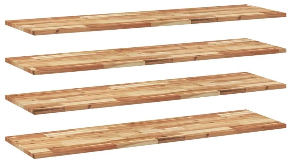 4 db olajbevonatú tömör akácfa függőpolc 120 x 40 x 2 cm
