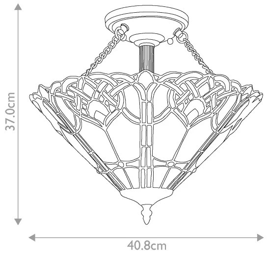 Quoizel QZ-CAMBRIDGE-SF - Tiffany-stílusú mennyezeti lámpatest CAMBRIDGE 2xE27/100W/230V