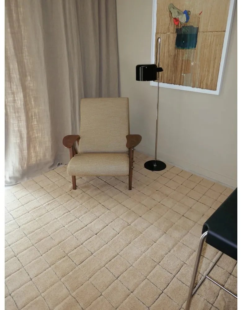 Borostyán színű kézi szövésű gyapjú futószőnyeg 80x230 cm Mosaic Amber – Lorena Canals