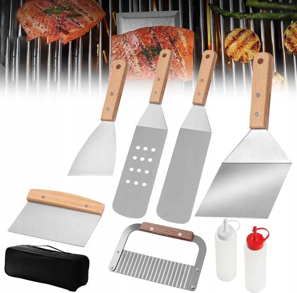 Grill Tartozék Készlet 8 Részes szabadtéri piknik grillezéshez