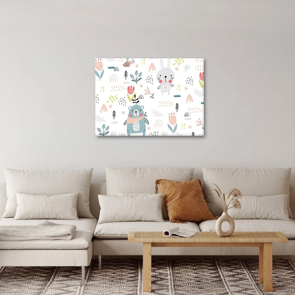 Kép - Állatok a réten (70x50 cm)