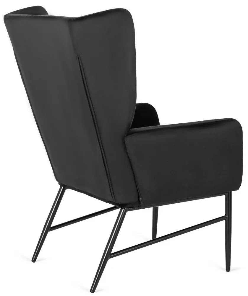 Fotel Fekete Bársony Kárpitozással. ANDRES