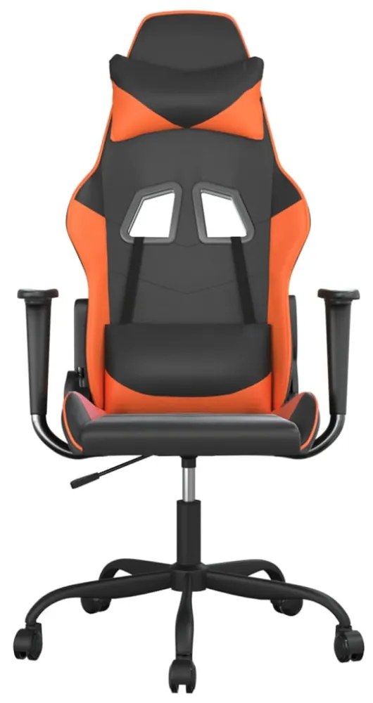 vidaXL fekete és narancssárga műbőr játékszék