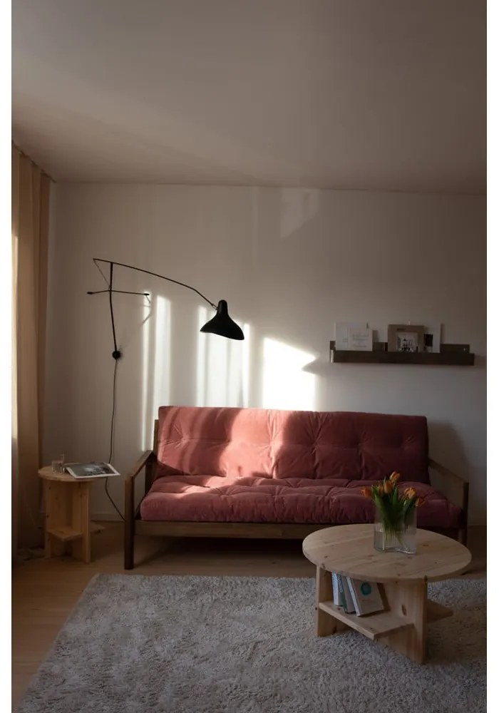 Bézs len kinyitható kanapé 205 cm Knob – Karup Design