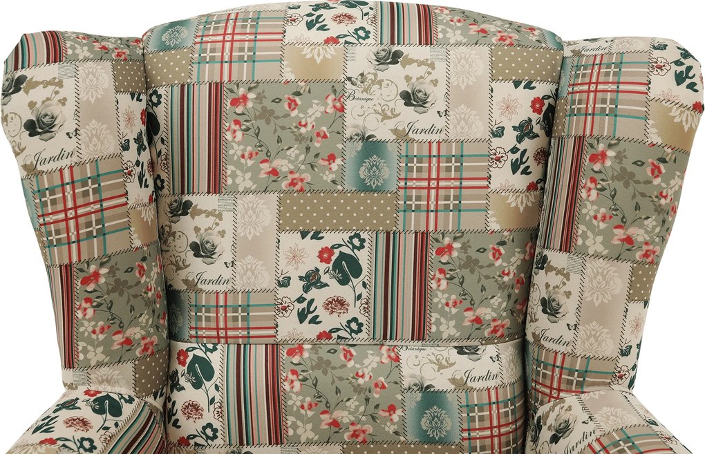 Füles fotel, szövet patchwork viorica 1, CHARLOT