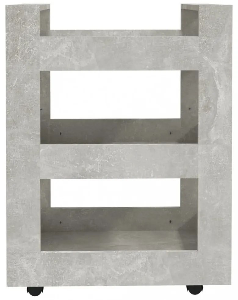 betonszürke szerelt fa zsúrkocsi 60 x 45 x 80 cm
