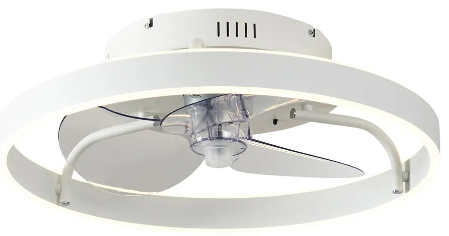 Mennyezeti ventilátor fehér 50 cm LED-del, fényerőszabályzóval és távirányítóval - Maddy