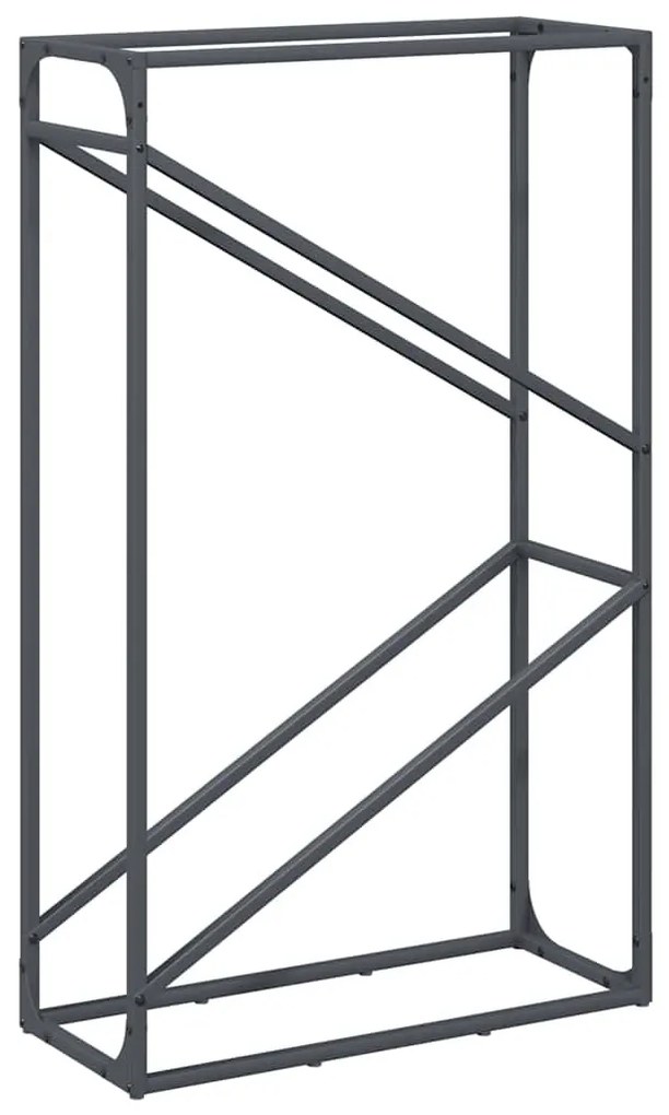 antracitszürke hidegen hengerelt acél tűzifatároló 60x25x100 cm